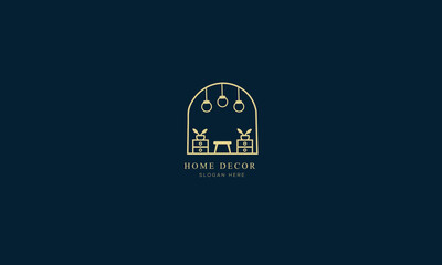 Home Decor  Logo Design Vector Template, Minimal Furniture Logo Design.