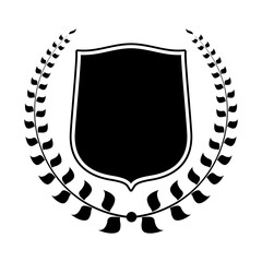 Coat of arm vector black color isolated on white background for decoration, celebration, festival. 10 eps