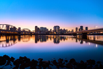 Naklejka premium Osaka Skyline Cityscape