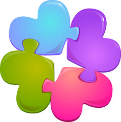 Fototapeta premium Puzzles heart shape