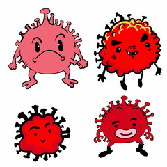 cartoon bacteria and viruses