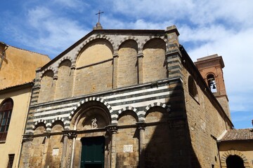 Obraz premium Landmarks of Volterra Italian town. Landmark places in Tuscany region of Italy.