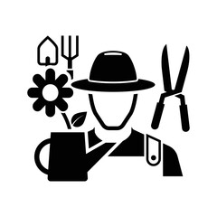 Gardener icon isolated illustration.