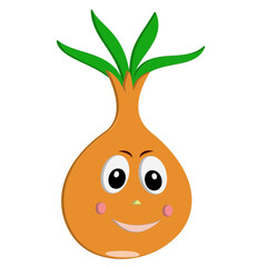 cute onion icon cartoon illustration, vegetable theme for kids