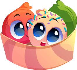 Fototapeta premium Cartoon ice cream