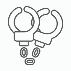 Handcuffs icon, manacles vector, shackles illustration