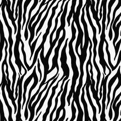 Seamless vector black and white zebra fur pattern