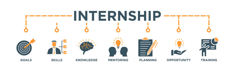 Internship Banner Web Icon Vector