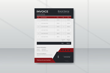 Invoice minimal design template. Bill form business invoice accounting design.