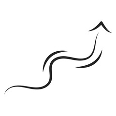 Hand draw arrow, pointer in lineal style. Doodle style icon