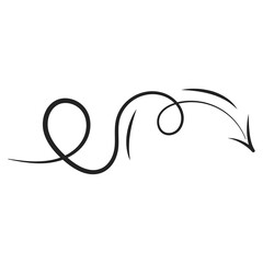 Hand draw arrow, pointer in lineal style. Doodle style icon