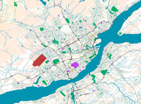 Map Of Quebec City, Quebec, Canada