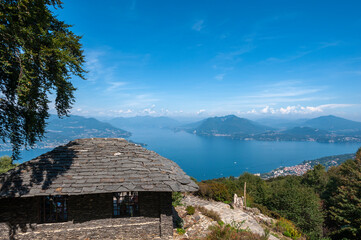 View from the Giardino Botanico Alpinia by Stresa on Lake Maggiore