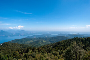 Landscape from the top of Monte Mottarone near Stresa with Lago Maggiore