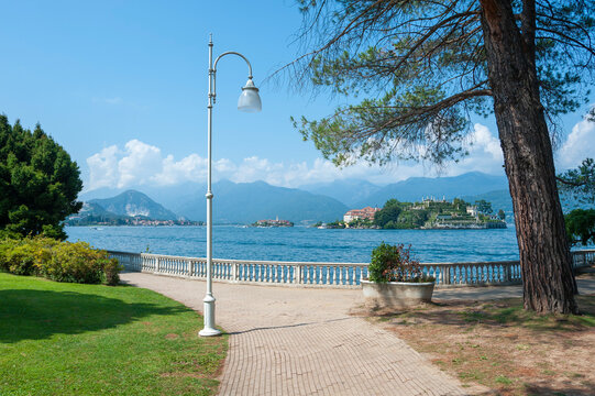Promenade and Isola Bella in Stresa on Lake Maggiore