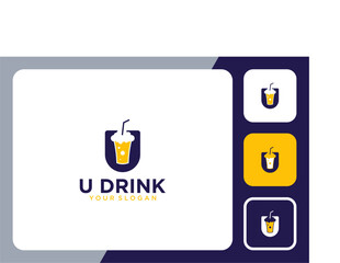 drink logo design with beer and letter u © raini syaikhlendra