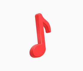 3d Realistic Music note vector illustration.