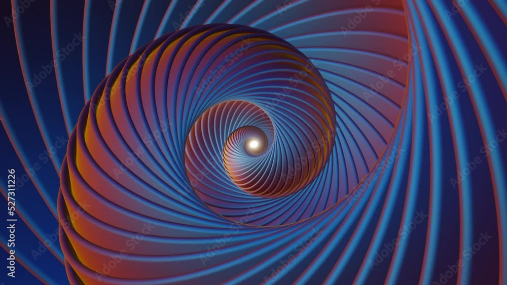 Poster Beautiful Abstract colourful shiny swirl background. Starburst dynamic rings. 3d rendering illustration Background pattern for design. Loops video.