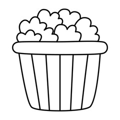 Flat line popcorn icon