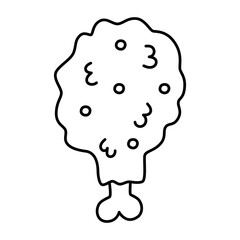 Chicken leg outline icon