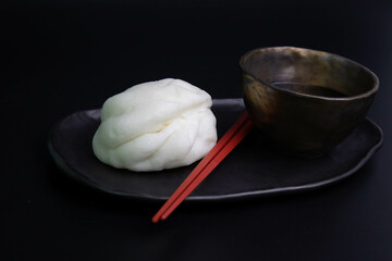 Chinese Dumpling , Dim Sum on Black background
