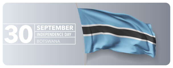 Botswana happy independence day greeting card, banner vector illustration - Powered by Adobe