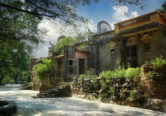 Foshan city, Guangdong, China. Shishan Libian ancient village with a history of 800 years, a...