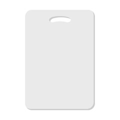 Plastic cutting board clipart vector illustration. Simple white cutting board flat style vector design. Rectangle cutting board sign icon, cartoon clipart. Domestic, kitchen and cooking concept