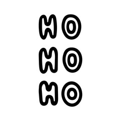 Ho ho ho text, hand drawn brush lettering