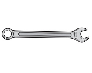 Metal wrench isolated on white background white background. Repair tool. Vector illustration