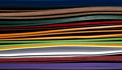 Abstract gradient rainbow color wave curl strip paper background. Template for prints, posters,...
