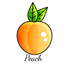 Peach HD color realistic cartoon art style fit for logo,icon,symbol,business,design element,etc.