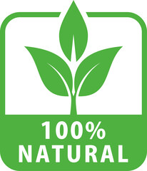 100 percent natural product label stamp badge png
