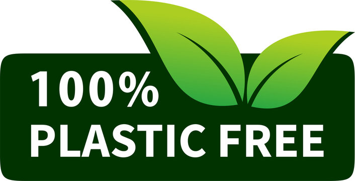 Plastic free green icon badge. Bpa plastic free chemical mark. Png stock illustration.	