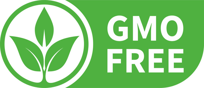 Green colored GMO free emblems, badge, logo, icon. png stock illustration