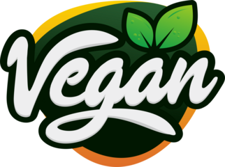 vegan typography stamp icon png logo template
