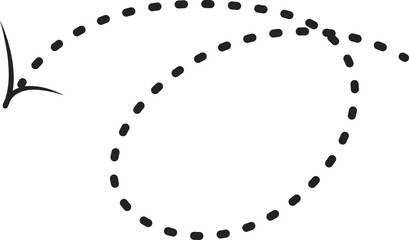 Abstract arrow with dots. Hand draw lineal icon. Pointer and decoration for banners