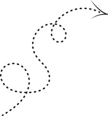 Abstract arrow with dots. Hand draw lineal icon. Pointer and decoration for banners