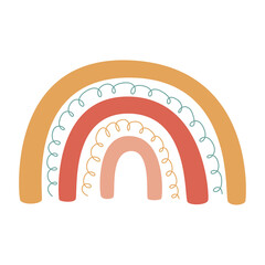 Simple cartoon cute rainbow for kids icon.