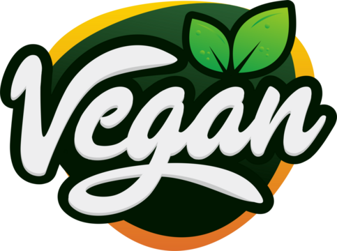 vegan typography stamp icon png logo template