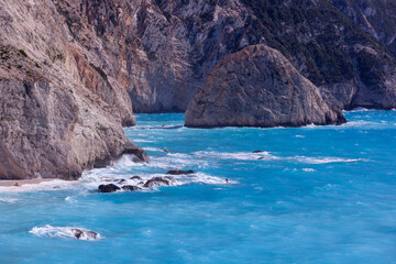 Rocky coast on blue sea