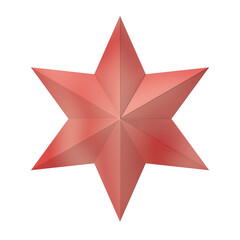 Star. 3D Christmas element.