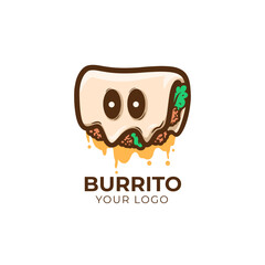 Burrito fas food mascot logo Illustration