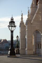Fototapeta na wymiar Street lamp on the side of the Hungarian Parliament Budapest.