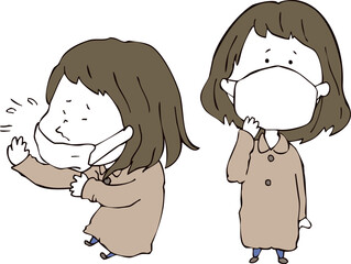 マスクをしている女性