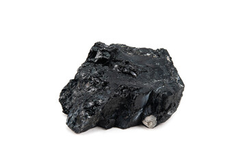 Black mineral galena with a rough surface