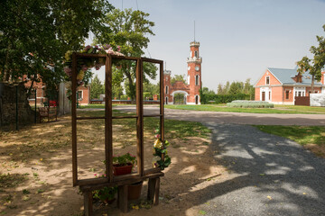 Naklejka premium Ramon, Voronezh Region, Russia. August 19, 2021. Palace complex of the Oldenburgskys. This is the only place of residence of royal persons in the Chernozem region.