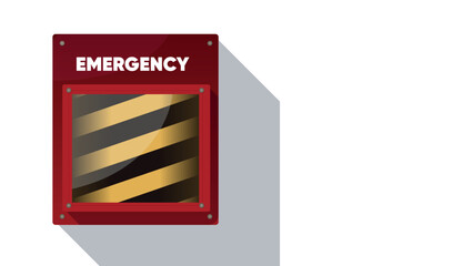 Emergency Button on Wall Vector Illustration