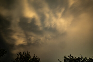 Beautiful View. Summer Sky with Cumulus Clouds