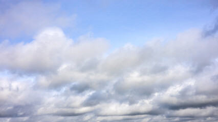 A view against the background of clouds that gather and float in the beautiful blue sky.